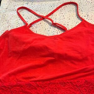 NOBO Red Lace Trim Cami Top